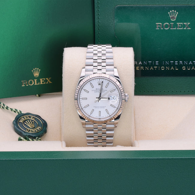 NEW Rolex Datejust-36mm-SilverStick-Jub-126234-0013