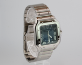 New Cartier Santos WSSA0030 Blue Roman Dial Steel Bracelet 2022+ Full Set