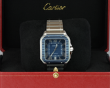 New Cartier Santos WSSA0048 Blue Dial 39.8mm Steel Watch 2023 Full Set