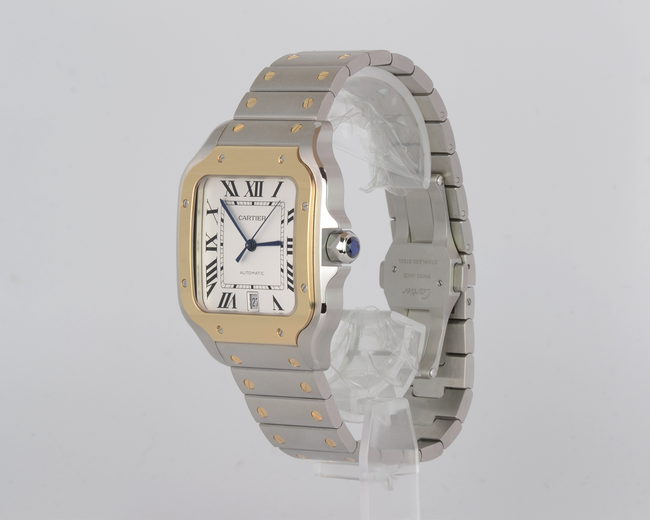 New Cartier Santos WSSA0030 White Dial Steel Bracelet 2023 Full Set