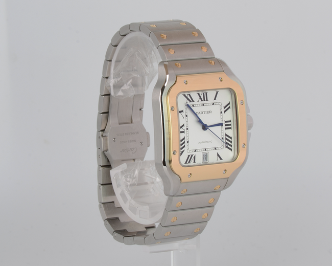 New Cartier Santos WSSA0030 White Dial Steel Bracelet 2023 Full Set