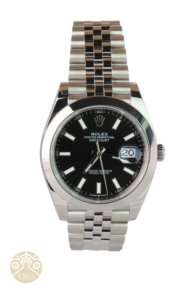 NEW Rolex Datejust 41mm 126300-0012 Black dial Jubilee 2022+ full set