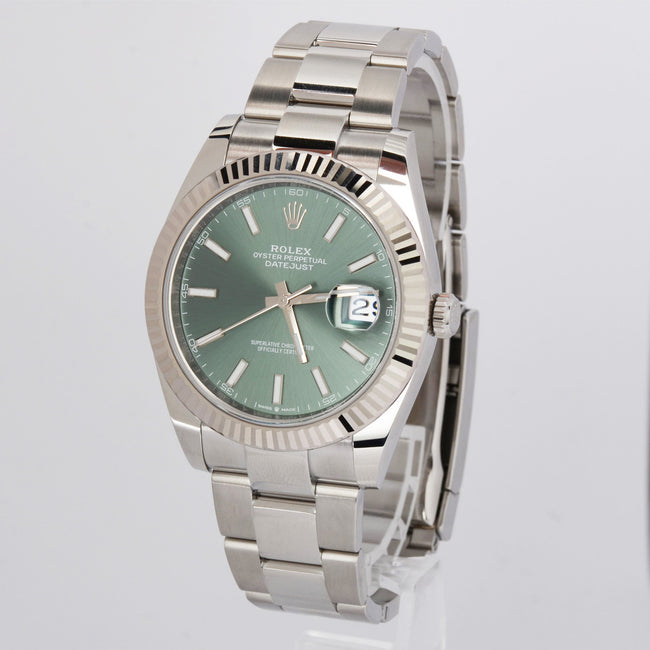 New Rolex Datejust 126334-0027 41mm Mint Green Dial 2022+ Full Set