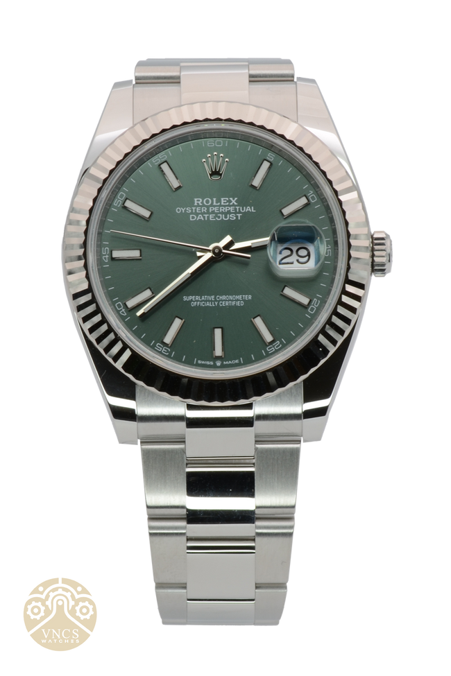 New Rolex Datejust 126334-0027 41mm Mint Green Dial 2022+ Full Set