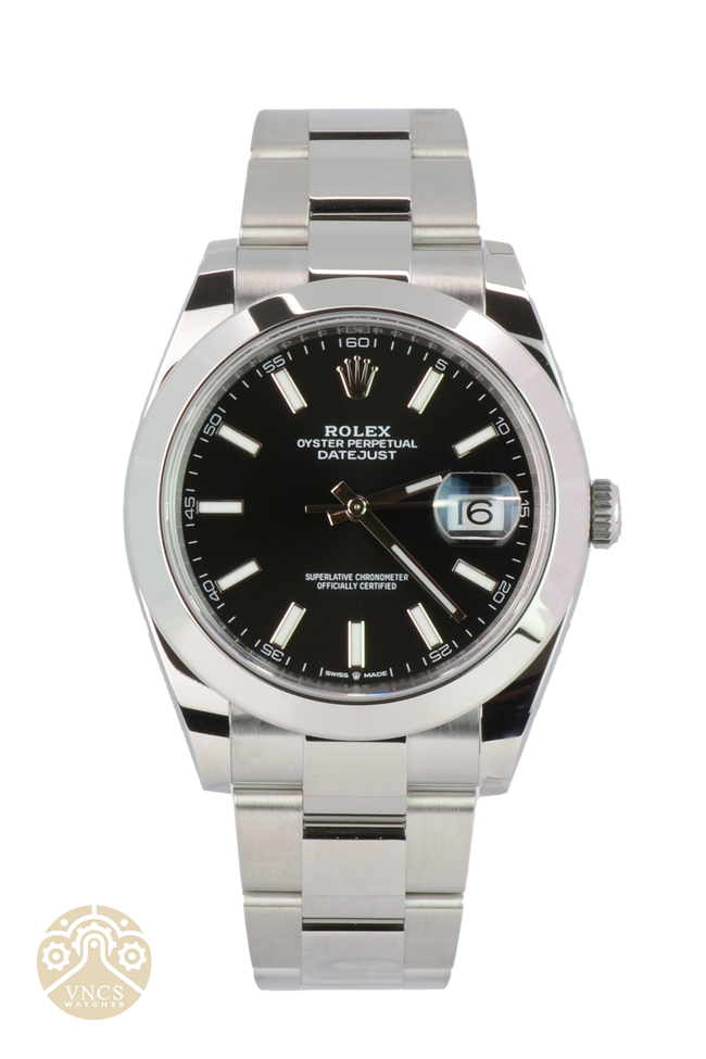 New Rolex Datejust 126300-0011 Oyster 41mm Black Dial 2022+ Full Set