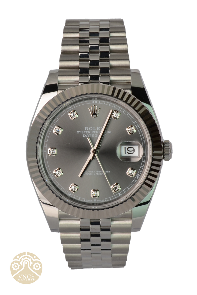 New Rolex Datejust 126334-0006 Jubilee 41mm Diamond Grey Dial 2022+ Full Set