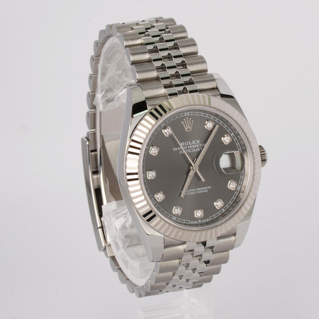 New Rolex Datejust 126334-0006 Jubilee 41mm Diamond Grey Dial 2022+ Full Set