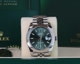 New Rolex Datejust 41 126300-0020 Green Dial Jubilee Bracelet 2022+ Full Set