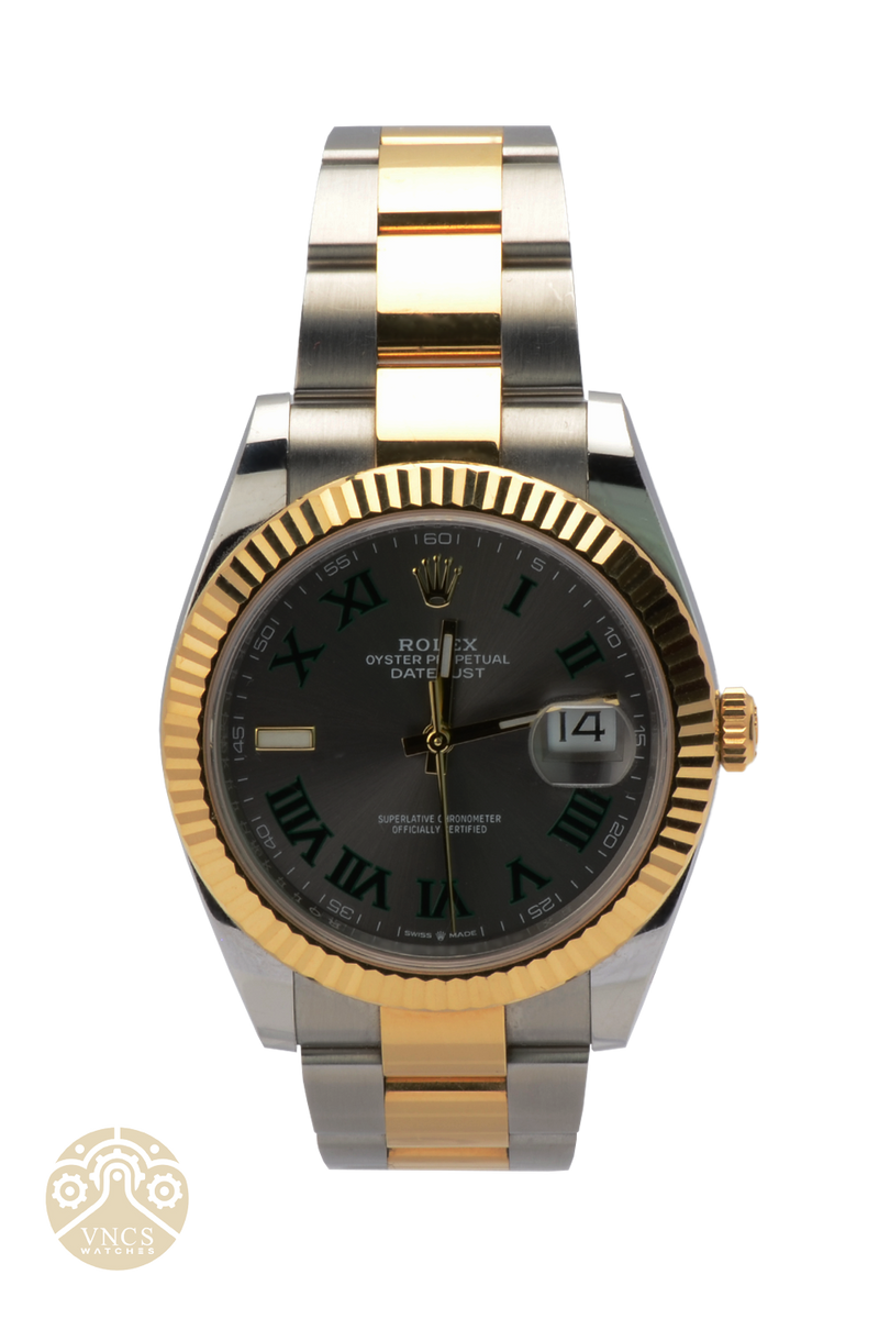 ゴールド　② NEW Rolex Datejust 41 126333-0019 Wimbledon dial Oyster Two