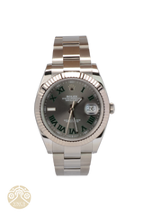 New Rolex Datejust 41 126334-0021 Slate Wimbledon dial Oyster 2022+ Full Set
