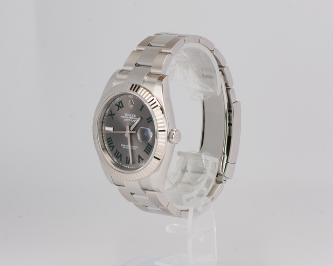 New Rolex Datejust 41 126334-0021 Slate Wimbledon dial Oyster 2022+ Full Set