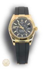 NEW Rolex Skydweller-Yellowgold-Blackdial-Oysterflex-326238-0009