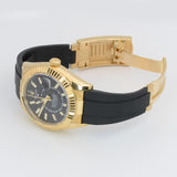 NEW Rolex Skydweller-Yellowgold-Blackdial-Oysterflex-326238-0009