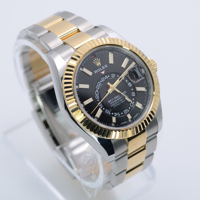 NEW Rolex Sky-Dweller 326933 Two Tone Black Dial 2022+ Full Set