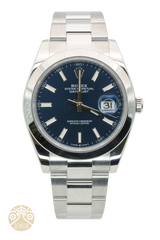 NEW Rolex Datejust-BlueStick-Smooth-Oyster-126300-0001