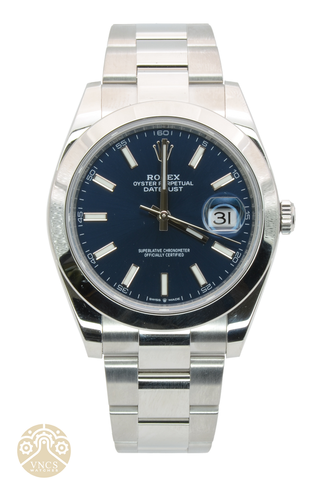 NEW Rolex Datejust-BlueStick-Smooth-Oyster-126300-0001