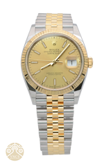 Rolex Datejust 126233-0015 Fluted Bezel 36mm Champagne Dial Two-Tone Full Set