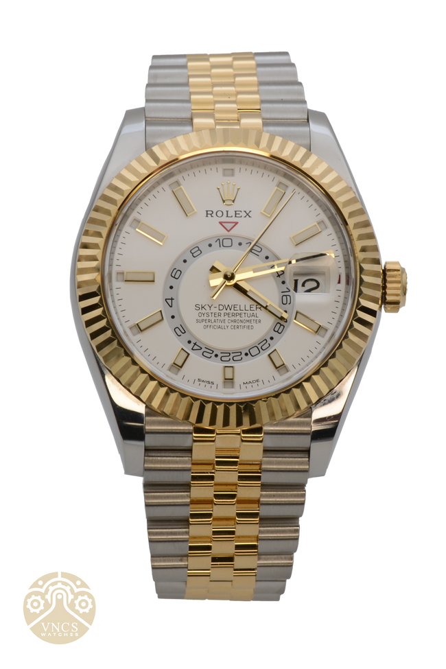 NEW Rolex Skydweller-Twotone-White-Jubilee-326933-0010
