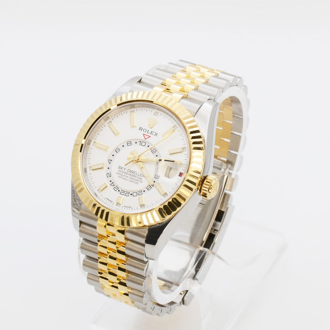 NEW Rolex Skydweller-Twotone-White-Jubilee-326933-0010