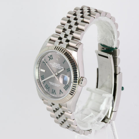 Rolex Datejust 36mm 126234-0045 Wimbledon Slate Dial Jubilee 