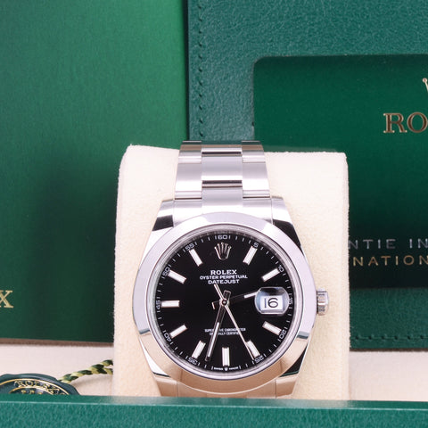 New Rolex Datejust 126300-0011 Oyster 41mm Black Dial 2022+ Full Set