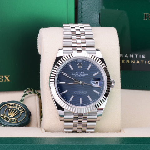 Rolex Datejust 126334-0032 Jubilee 41mm Blue Motif Dial 2022+ Full Set