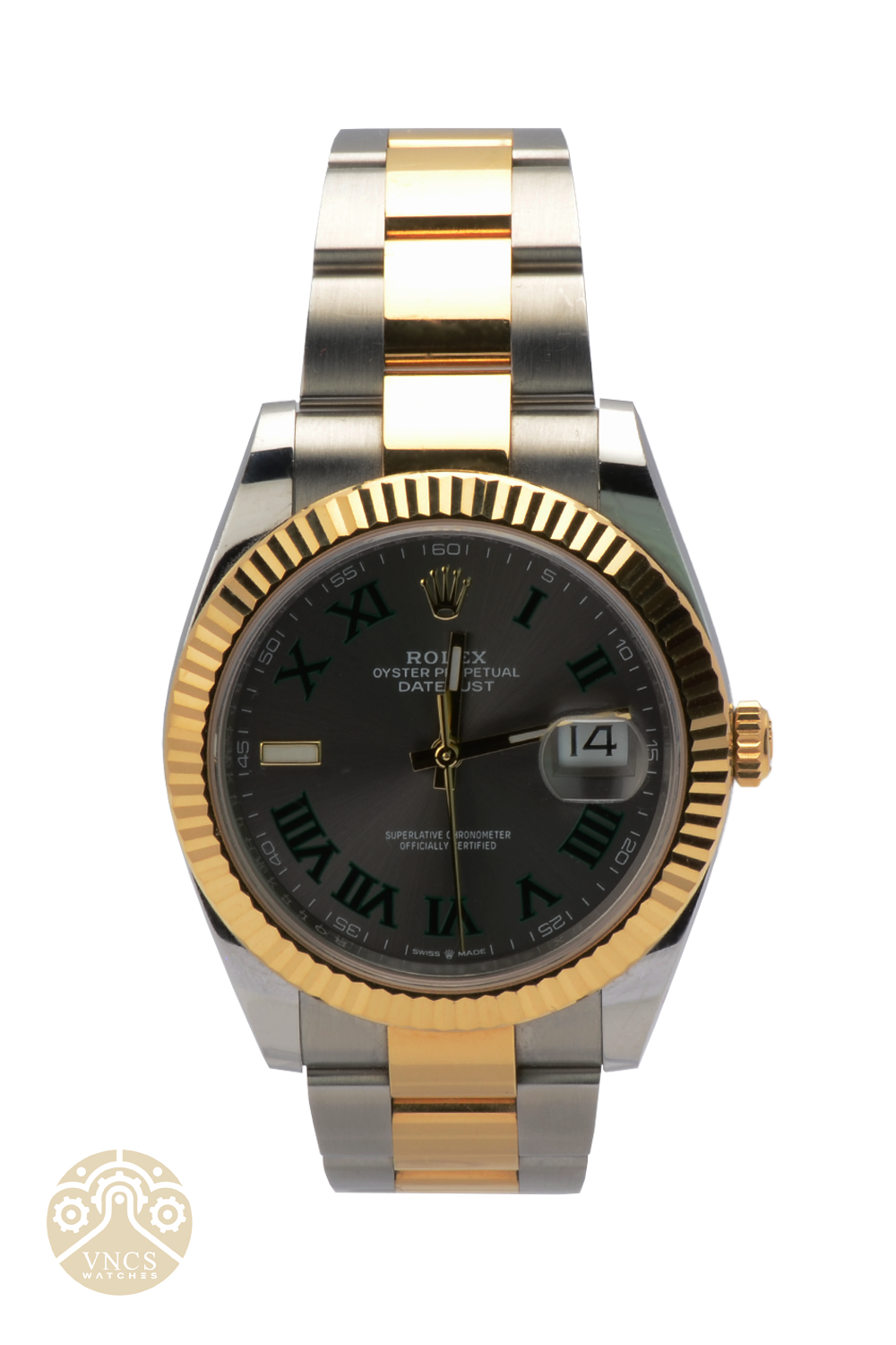 ゴールド　② Rolex Datejust 36 126233 White Dial Two Tone Yellow Gold