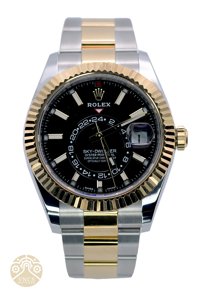 NEW Rolex Sky Dweller 326933 0002 Oyster Two Tone 42mm Black Dial